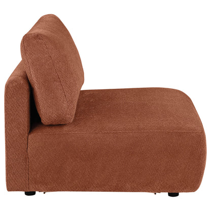 Elysia Fabric Upholstered Modular Armless Chair Coral