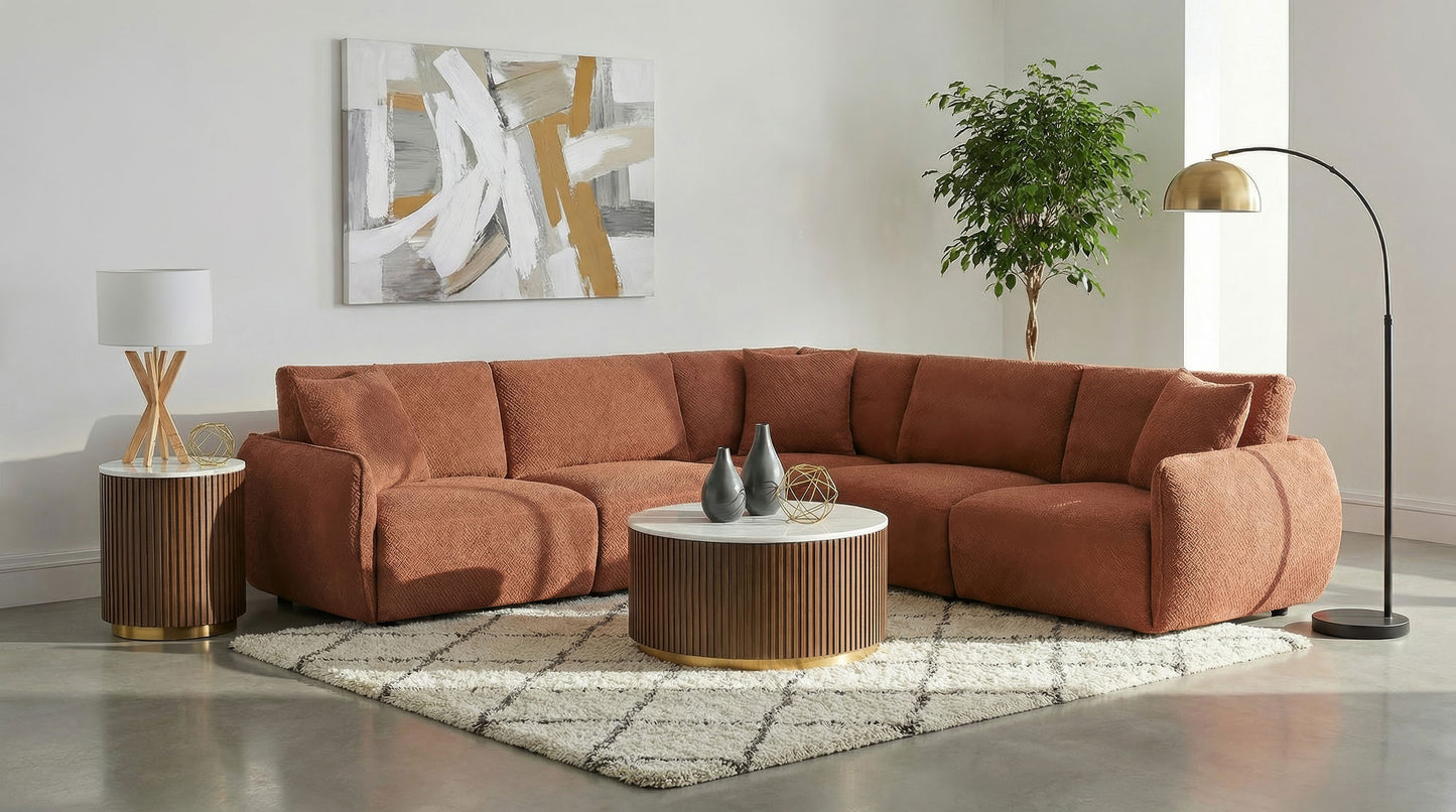 Elysia Fabric Upholstered Modular LAF Chair Coral