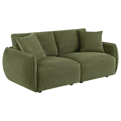 Elysia Fabric Upholstered Modular Lounge Loveseat Green