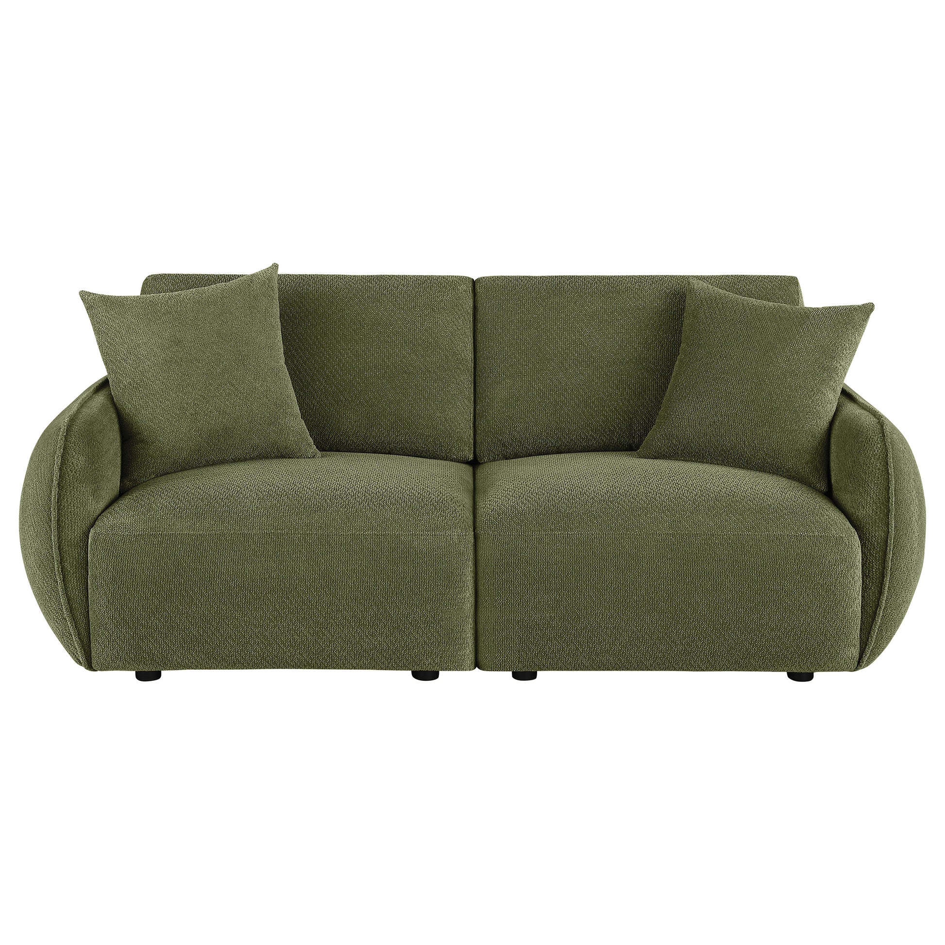 Elysia Fabric Upholstered Modular Lounge Loveseat Green