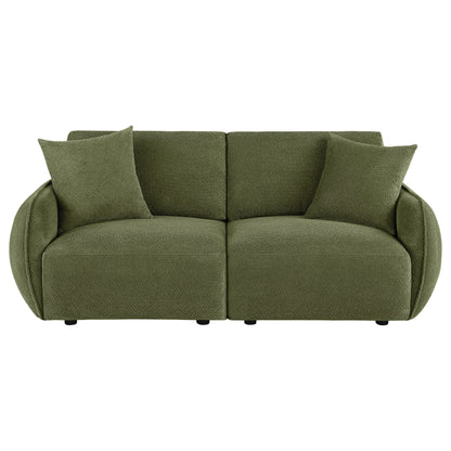 Elysia Fabric Upholstered Modular Lounge Loveseat Green