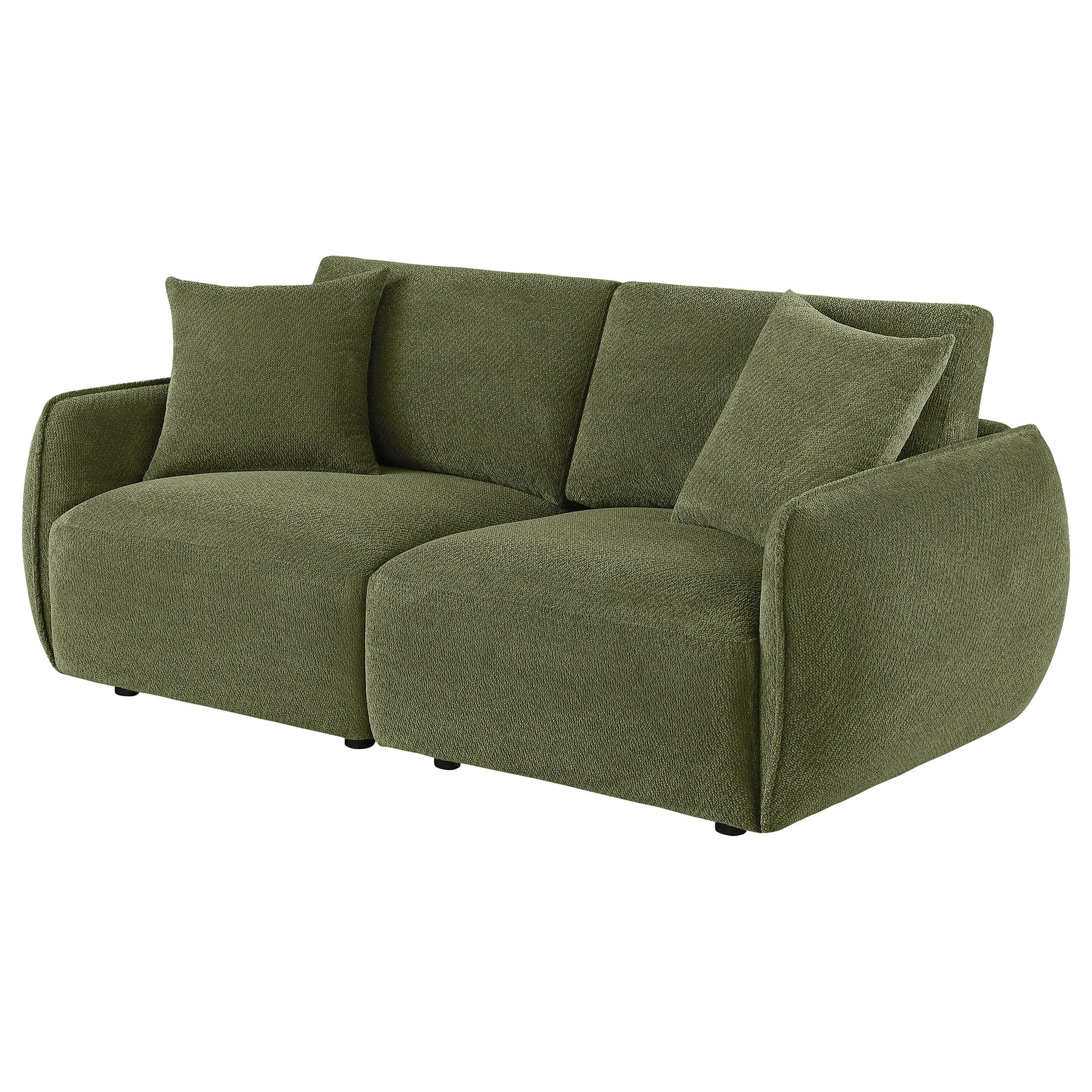 Elysia Fabric Upholstered Modular Lounge Loveseat Green