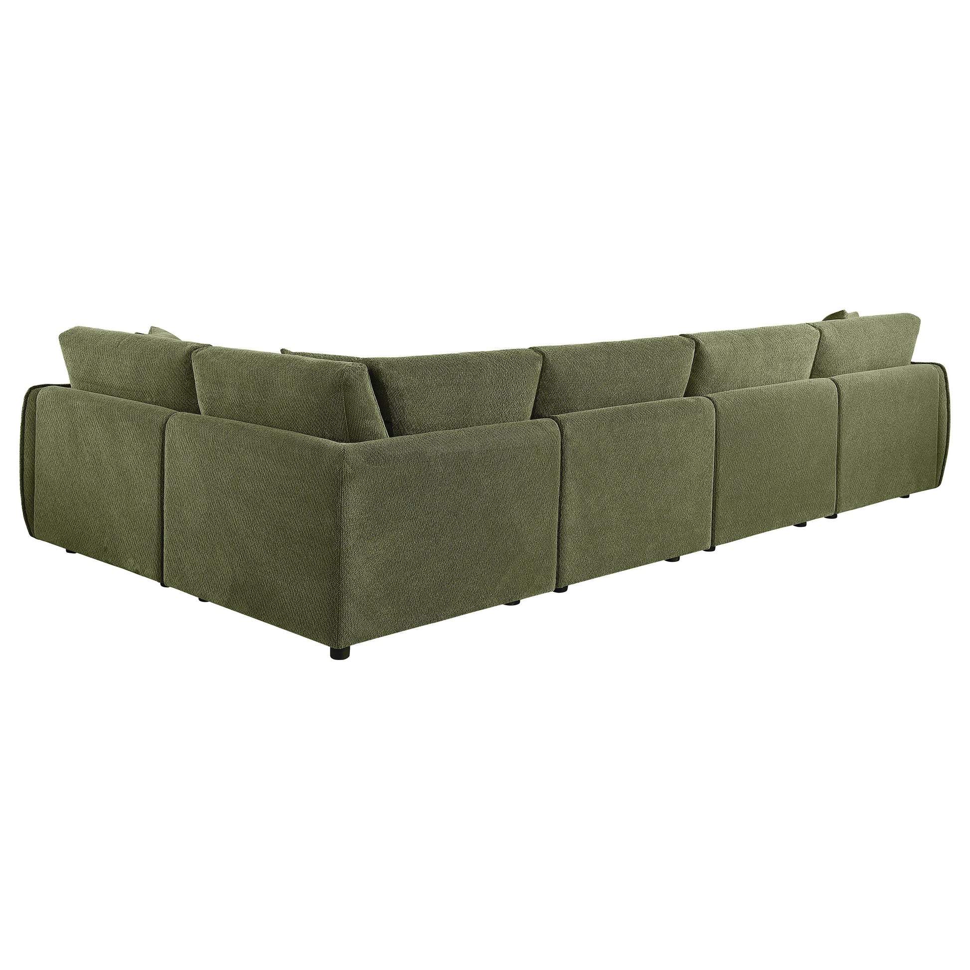 Elysia 5-piece Fabric Upholstered Modular Sectional Sofa Green