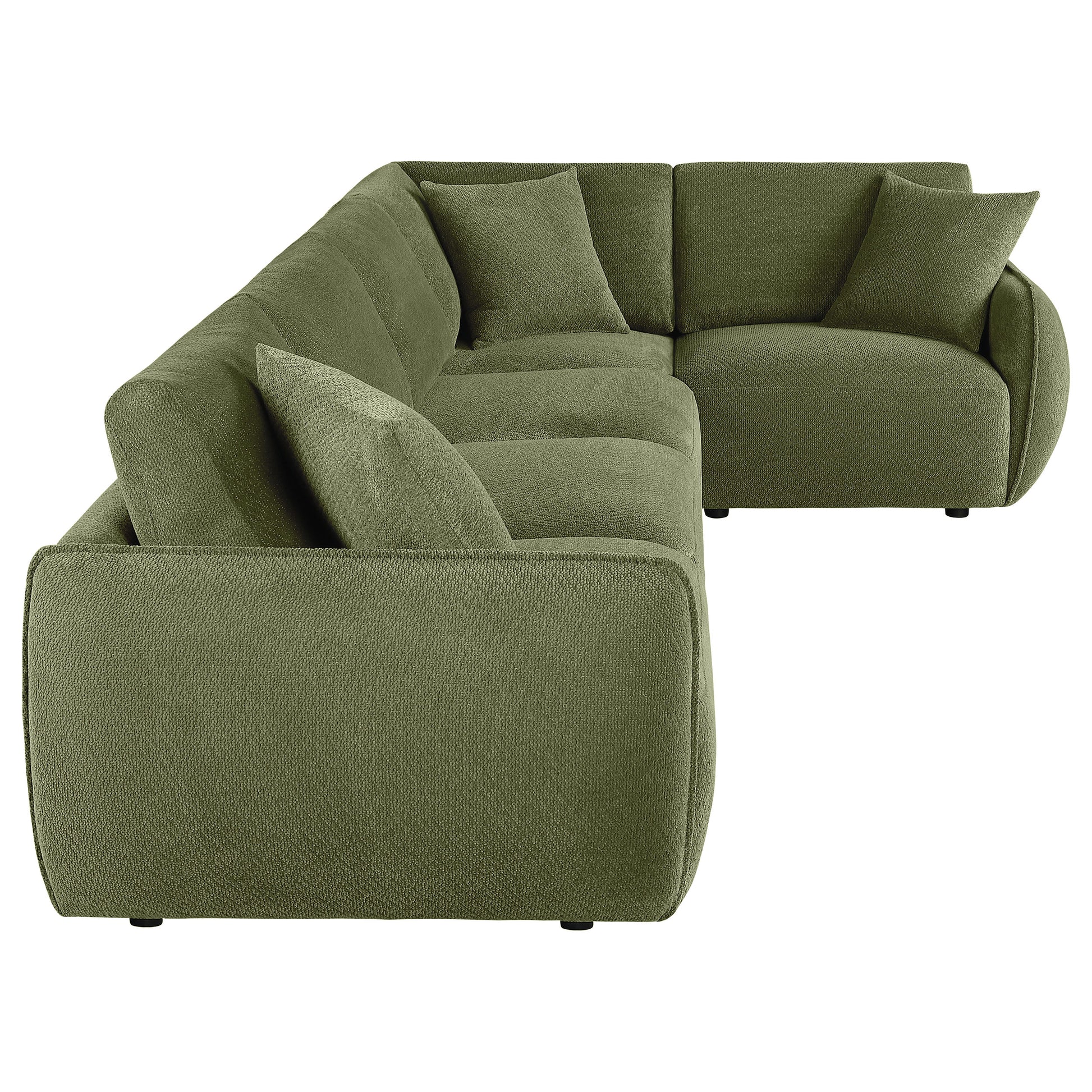 Elysia 5-piece Fabric Upholstered Modular Sectional Sofa Green