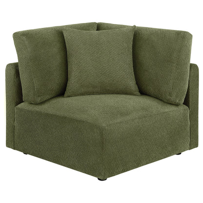 Elysia 5-piece Fabric Upholstered Modular Sectional Sofa Green