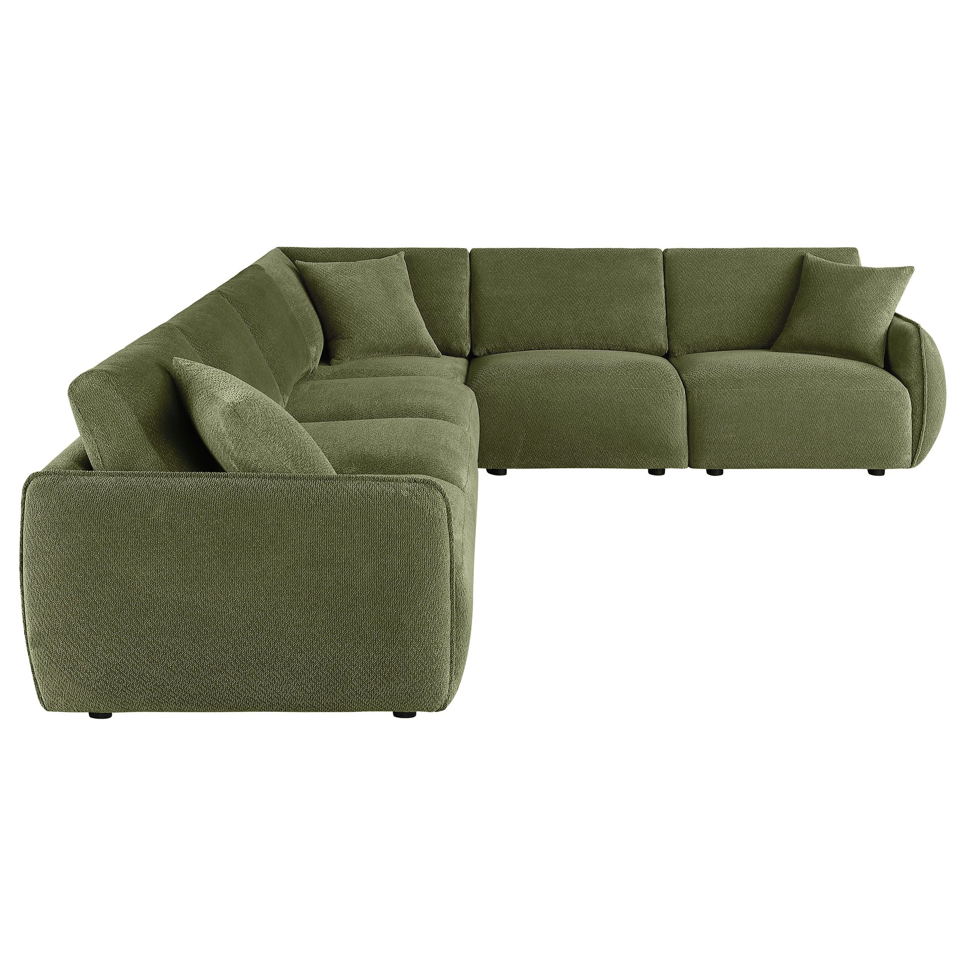 Elysia 6-piece Fabric Upholstered Modular Sectional Sofa Green