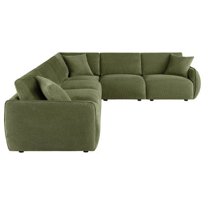 Elysia 6-piece Fabric Upholstered Modular Sectional Sofa Green