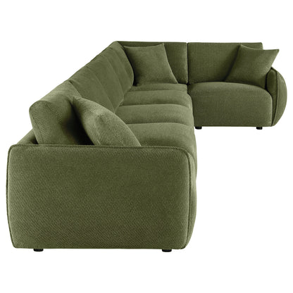 Elysia 6-piece Fabric Upholstered Modular Sectional Sofa Green