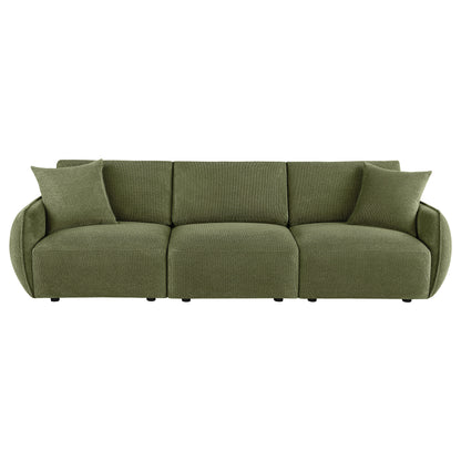 Elysia Fabric Upholstered Modular Lounge Sofa Green