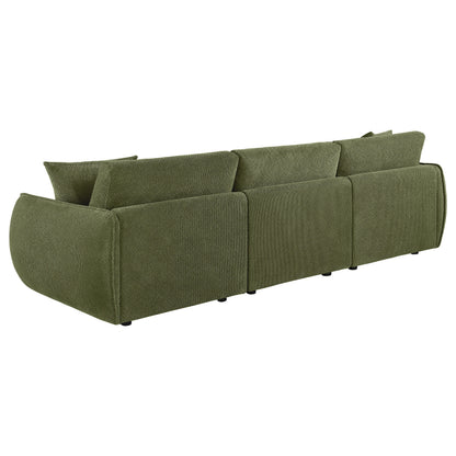 Elysia Fabric Upholstered Modular Lounge Sofa Green
