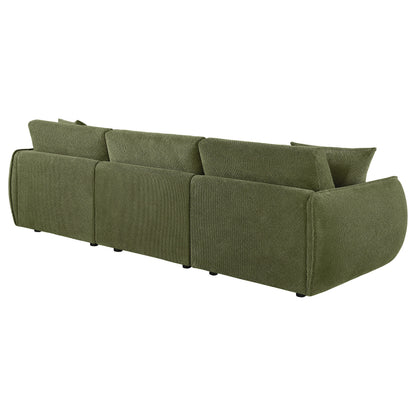 Elysia Fabric Upholstered Modular Lounge Sofa Green