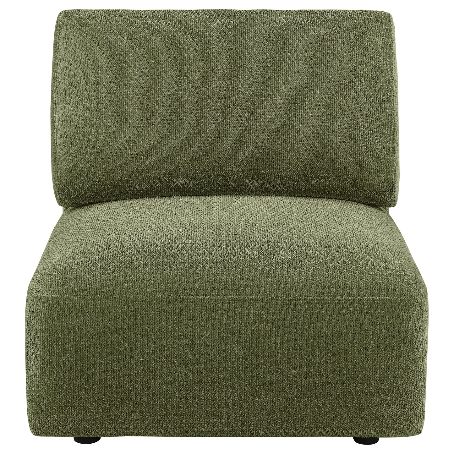Elysia Fabric Upholstered Modular Armless Chair Green