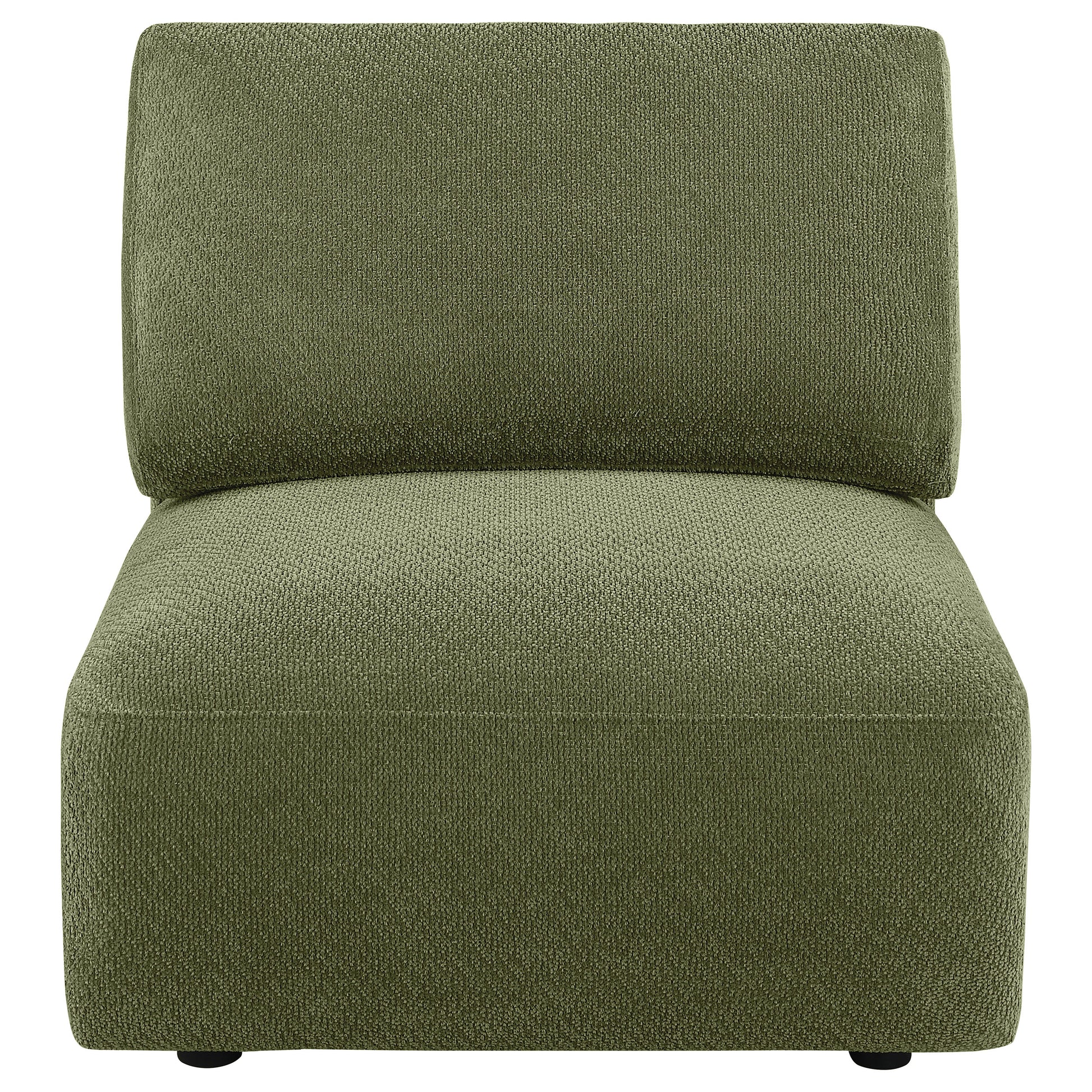 Elysia Fabric Upholstered Modular Armless Chair Green