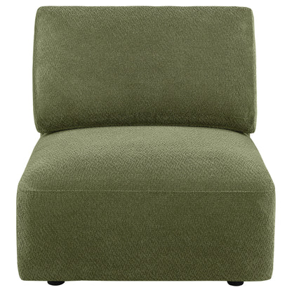 Elysia Fabric Upholstered Modular Armless Chair Green