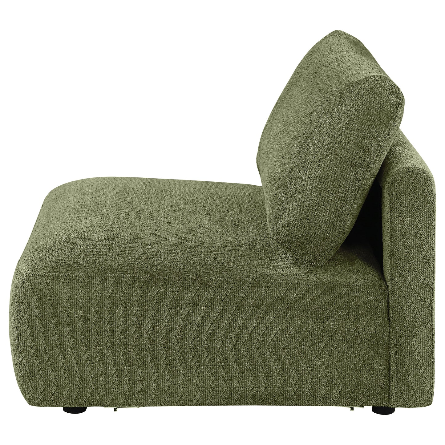 Elysia Fabric Upholstered Modular Armless Chair Green
