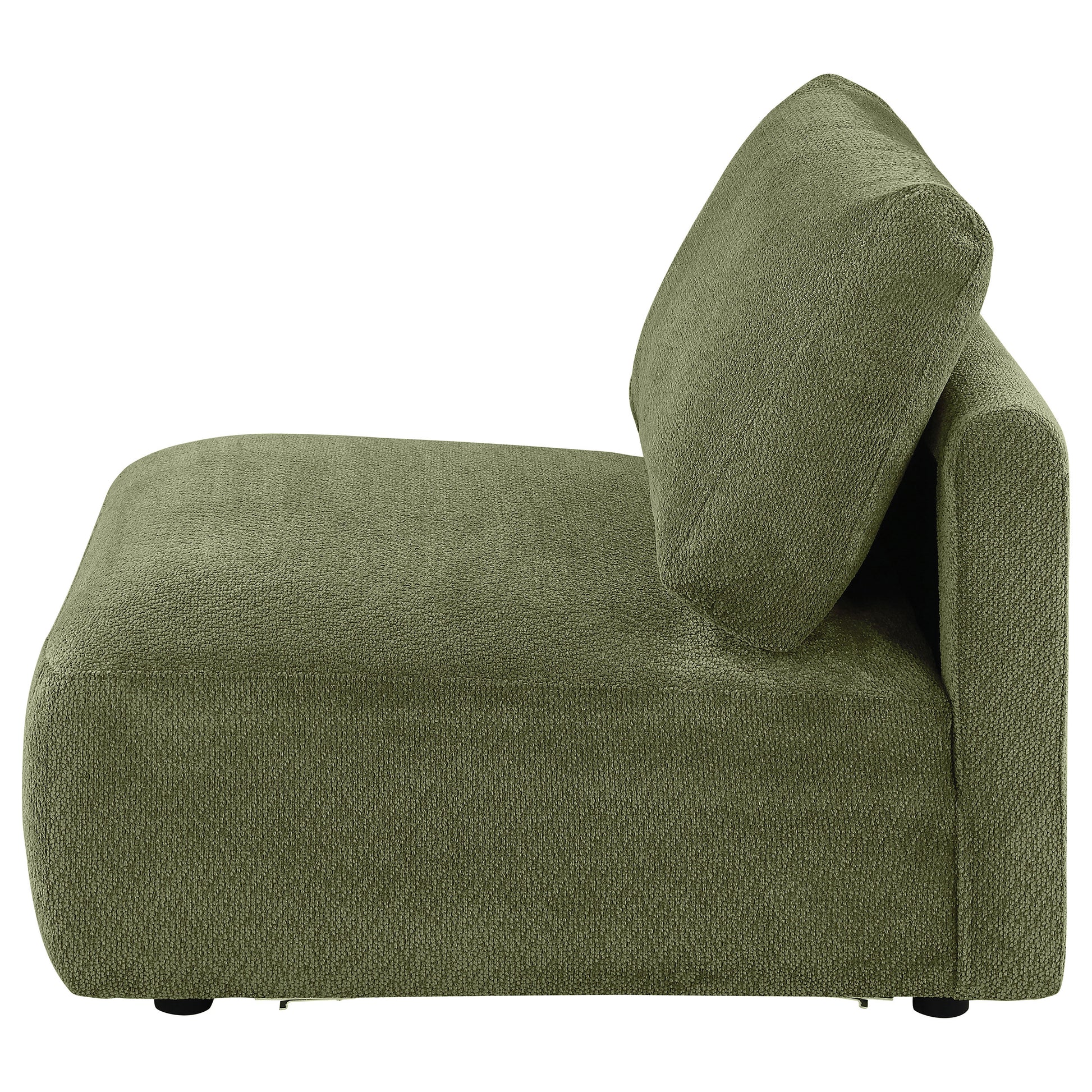Elysia Fabric Upholstered Modular Armless Chair Green