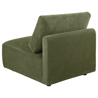 Elysia Fabric Upholstered Modular Armless Chair Green