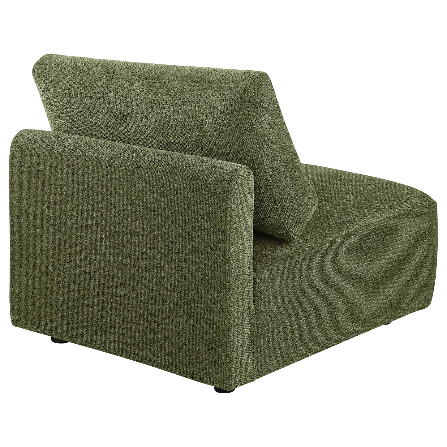 Elysia Fabric Upholstered Modular Armless Chair Green