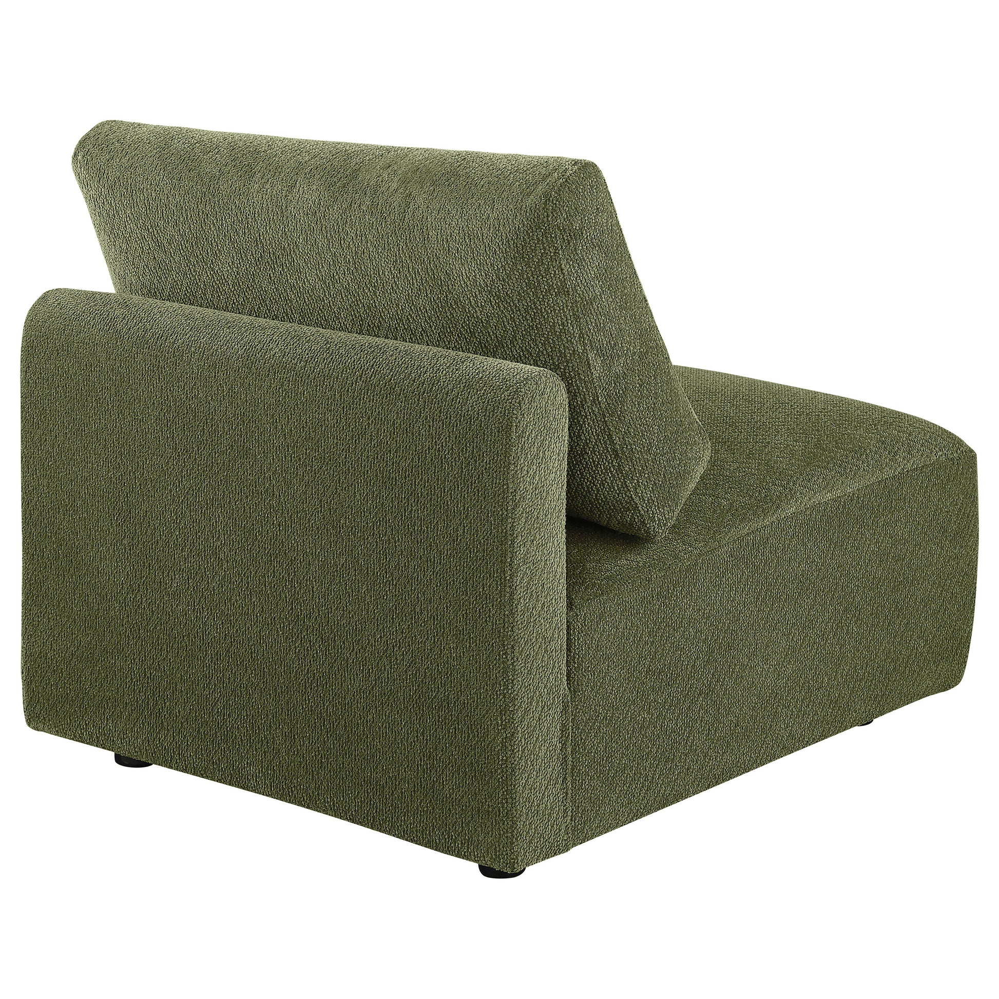 Elysia Fabric Upholstered Modular Armless Chair Green