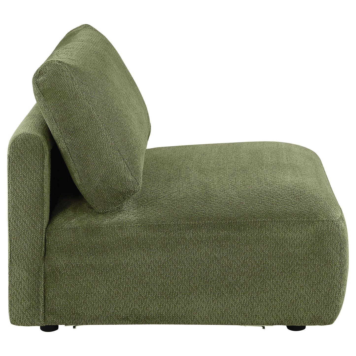 Elysia Fabric Upholstered Modular Armless Chair Green