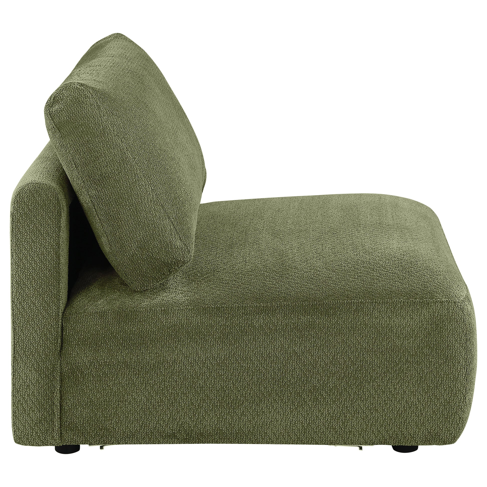 Elysia Fabric Upholstered Modular Armless Chair Green