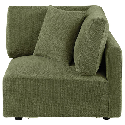 Elysia Fabric Upholstered Modular Corner Chair Green