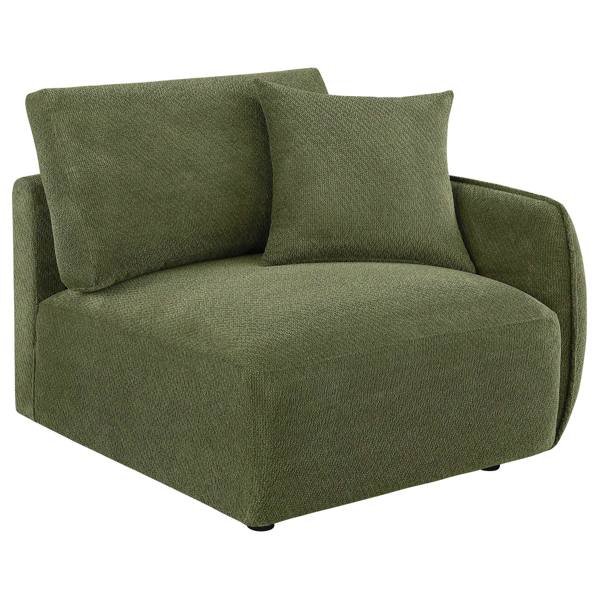 Elysia Fabric Upholstered Modular RAF Chair Green