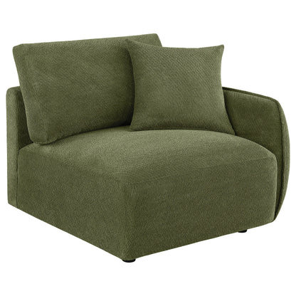 Elysia Fabric Upholstered Modular RAF Chair Green