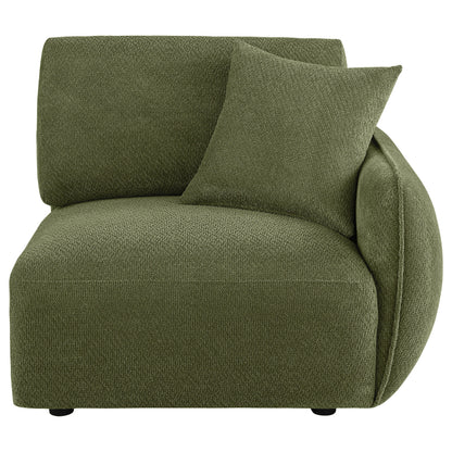 Elysia Fabric Upholstered Modular RAF Chair Green