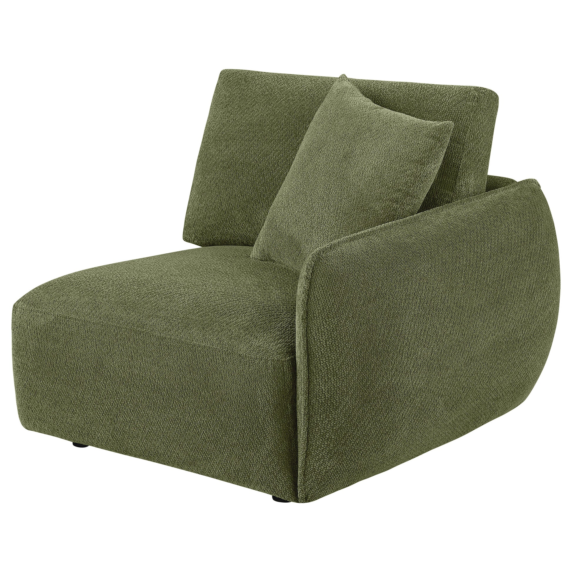 Elysia Fabric Upholstered Modular RAF Chair Green