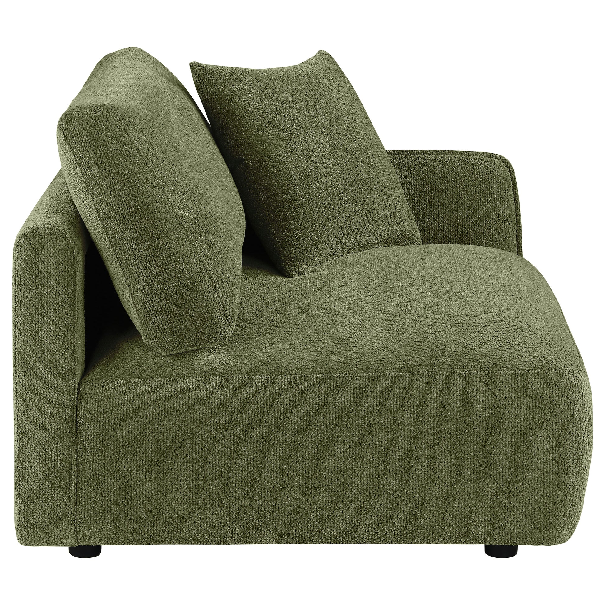 Elysia Fabric Upholstered Modular RAF Chair Green
