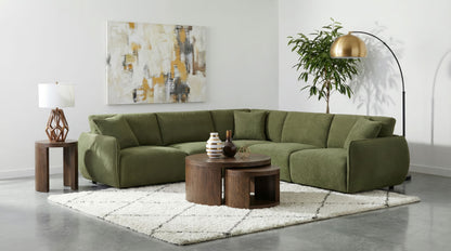 Elysia Fabric Upholstered Modular RAF Chair Green