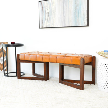 Riley - Bench - Brown / Rustic / Tan - The Sleep Loft - Online Mattress Showroom NYC