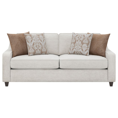Christine 2-piece Upholstered Sloped Arm Sofa Set Beige