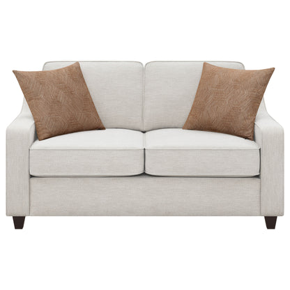 Christine 3-piece Upholstered Sloped Arm Sofa Set Beige
