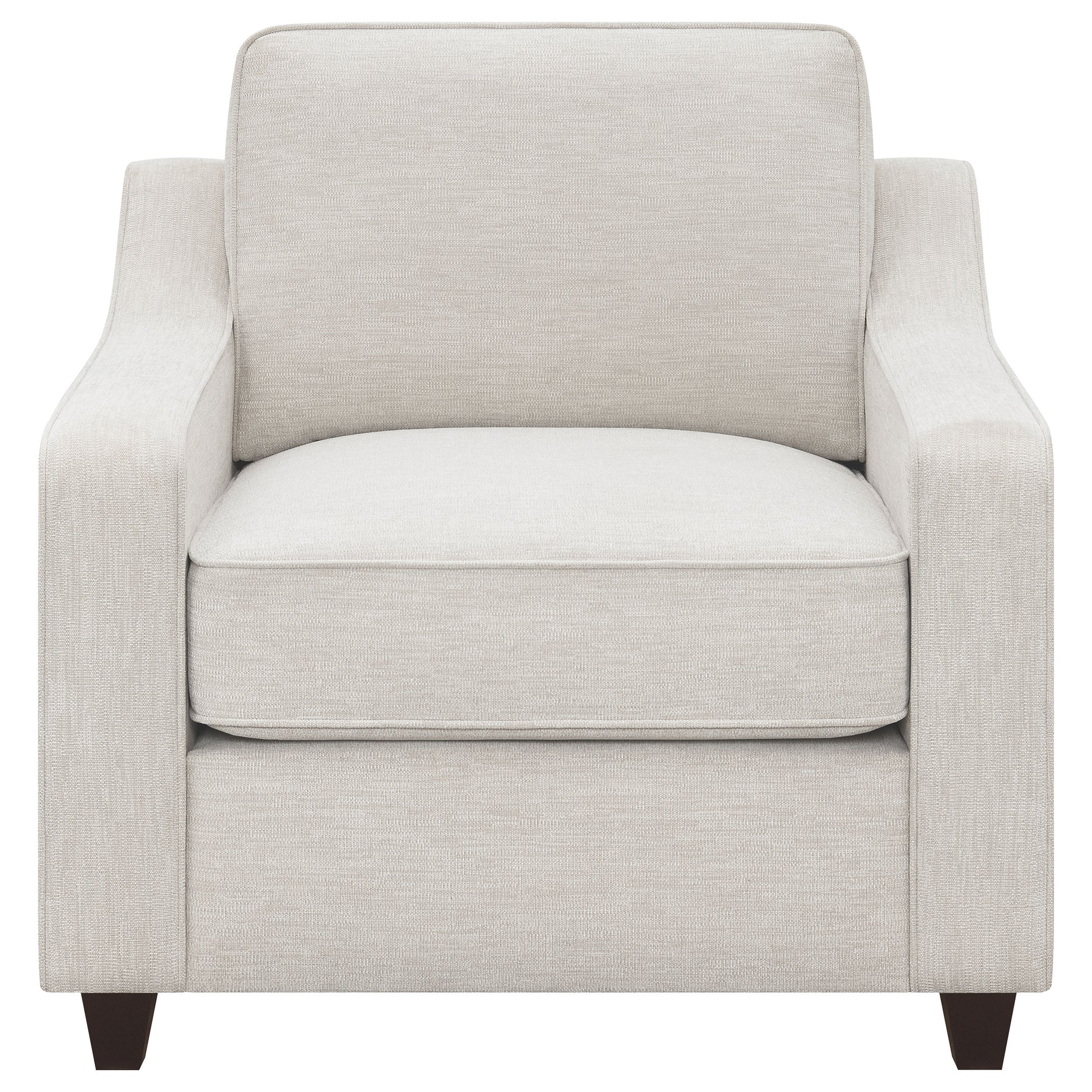 Christine 3-piece Upholstered Sloped Arm Sofa Set Beige