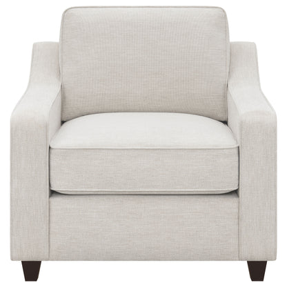 Christine 3-piece Upholstered Sloped Arm Sofa Set Beige