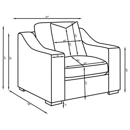 Ashlyn 3-piece Upholstered Track Arm Sofa Set Sand