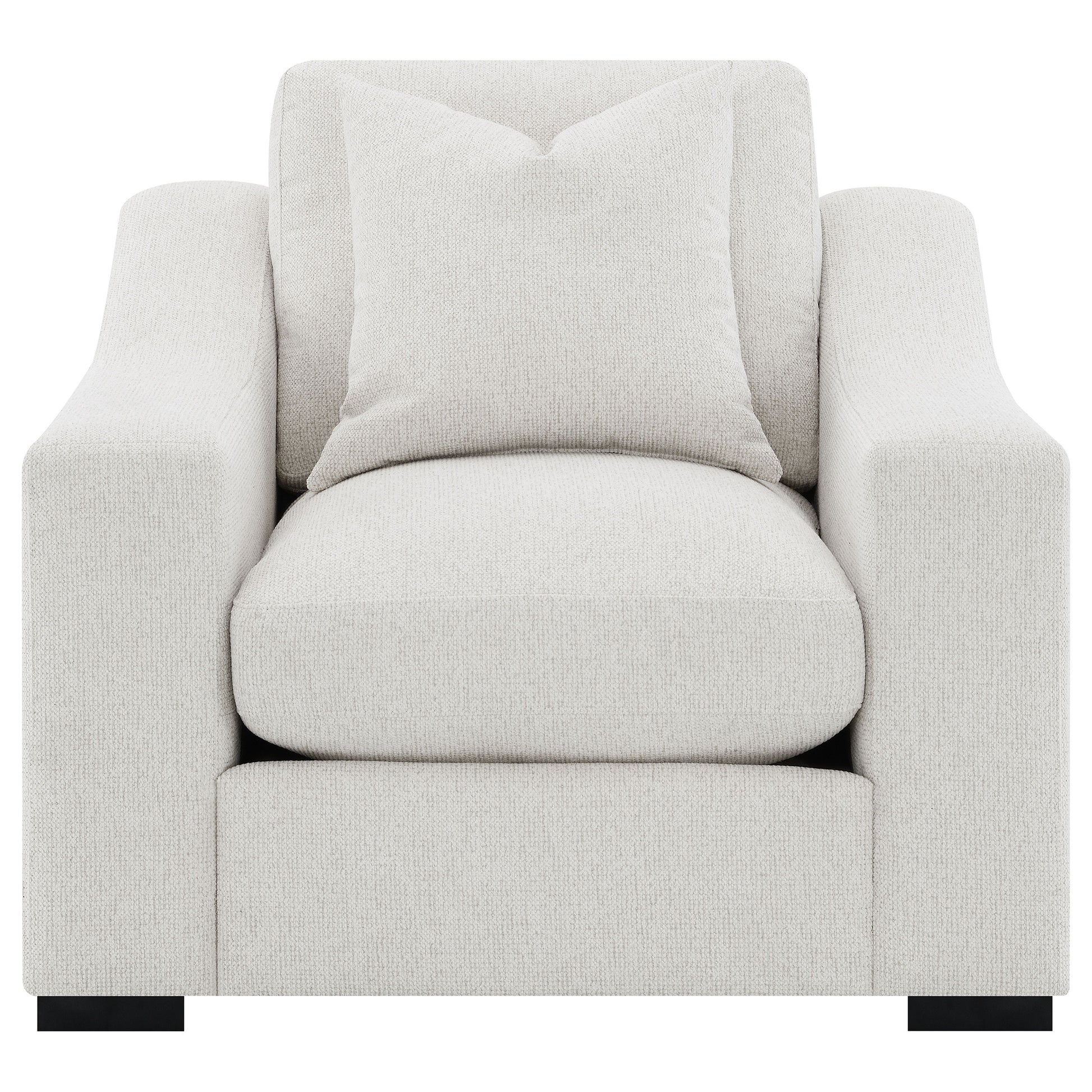 Ashlyn Fabric Upholstered Track Arm Accent Chair Sand