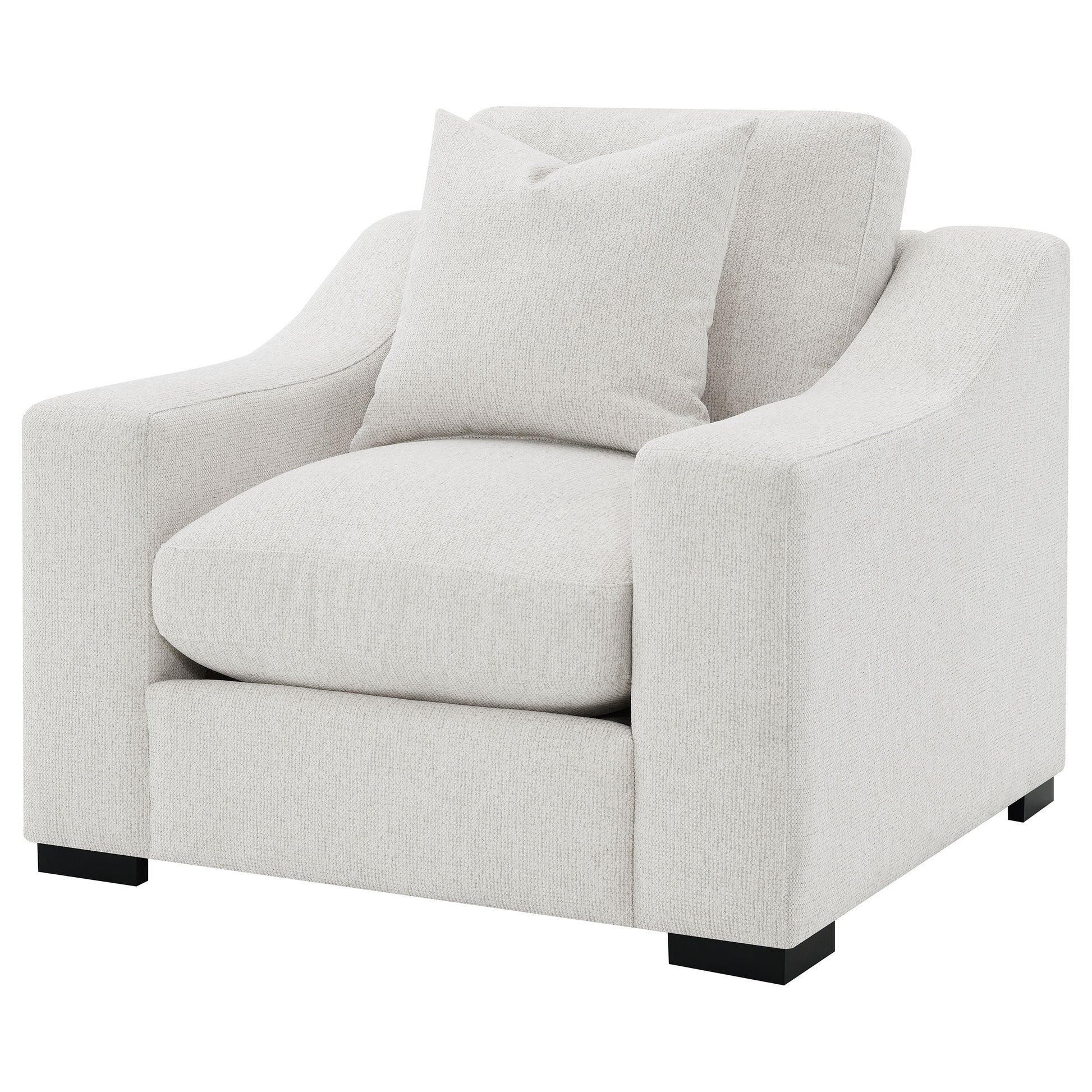 Ashlyn Fabric Upholstered Track Arm Accent Chair Sand
