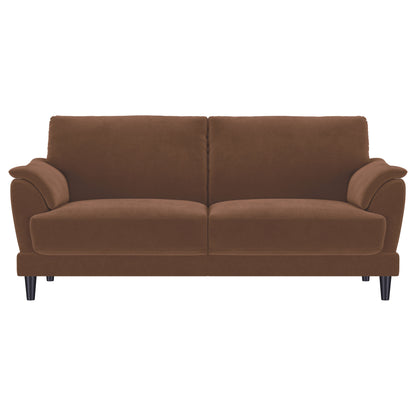 Selma 2-piece Velvet Upholstered Crescent Arm Sofa Set Rust