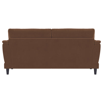Selma Velvet Upholstered Crescent Arm Sofa Rust
