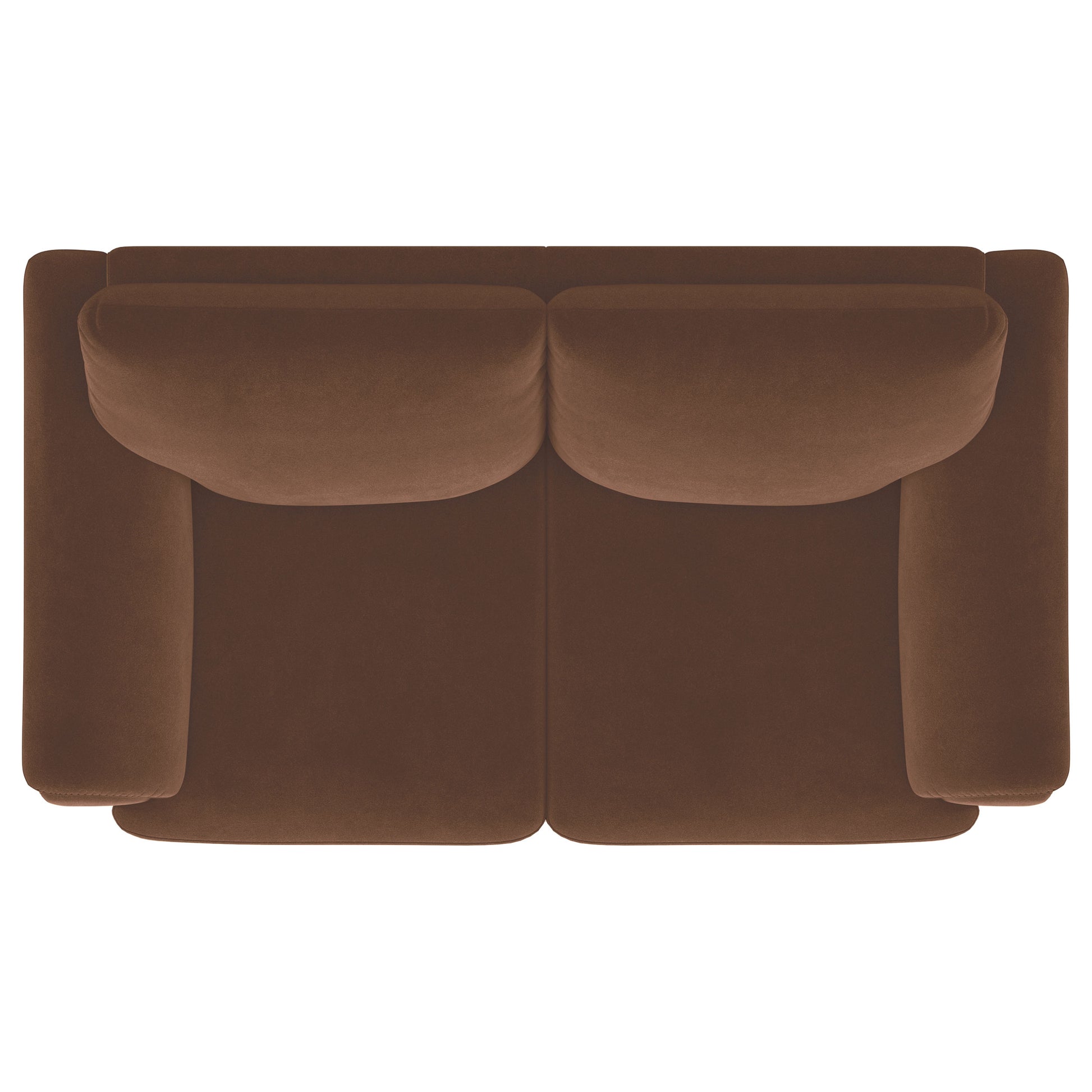 Selma Velvet Upholstered Crescent Arm Loveseat Rust