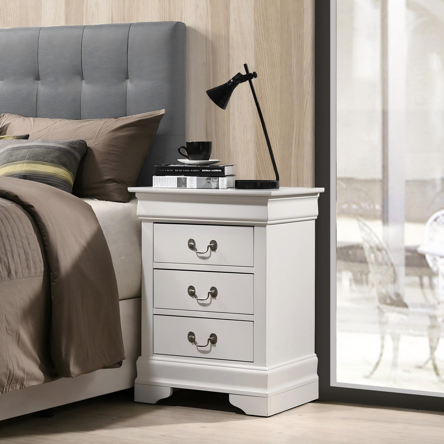 Louis Phillipe - Nightstand - Wood - The Sleep Loft - Online Mattress Showroom NYC