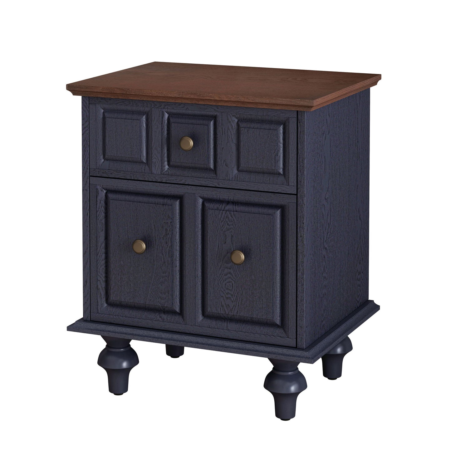 Vintage Nightstand With 2 Drawers And Roman Column Legs - The Sleep Loft - Online Mattress Showroom NYC