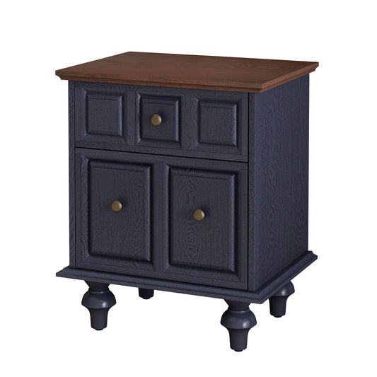 Vintage Nightstand With 2 Drawers And Roman Column Legs - The Sleep Loft - Online Mattress Showroom NYC