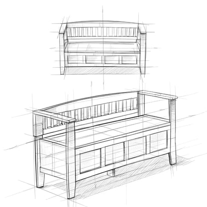 Brooklyn - Handcrafted Entryway Storage Bench - The Sleep Loft - Online Mattress Showroom NYC