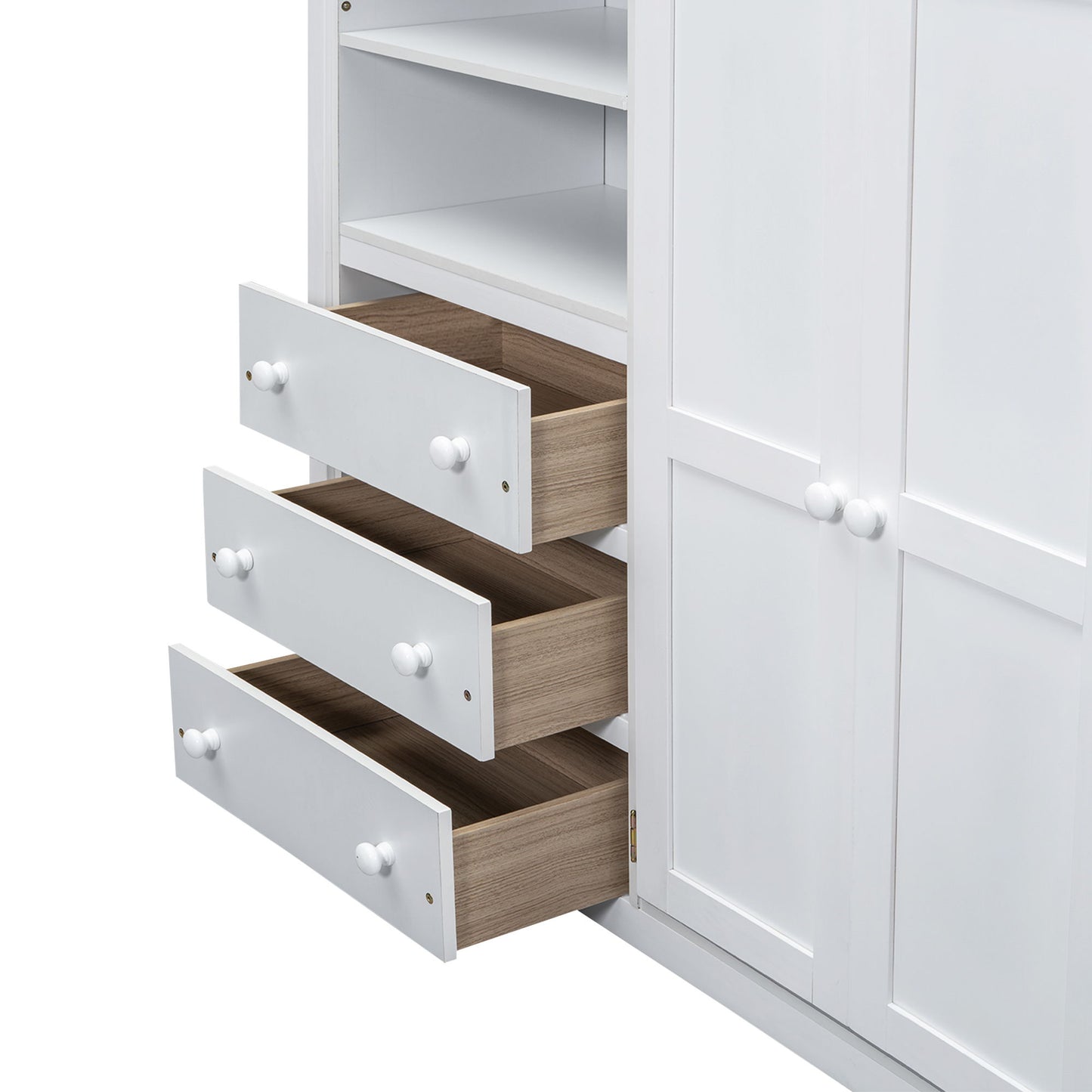 Loft Bed With Built In Wardrobe, Shelves And Drawers - The Sleep Loft - Online Mattress Showroom NYC