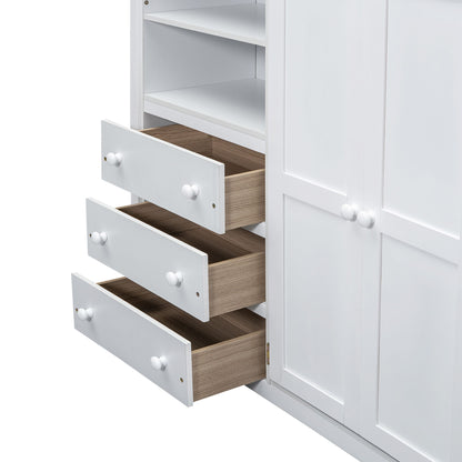 Loft Bed With Built In Wardrobe, Shelves And Drawers - The Sleep Loft - Online Mattress Showroom NYC