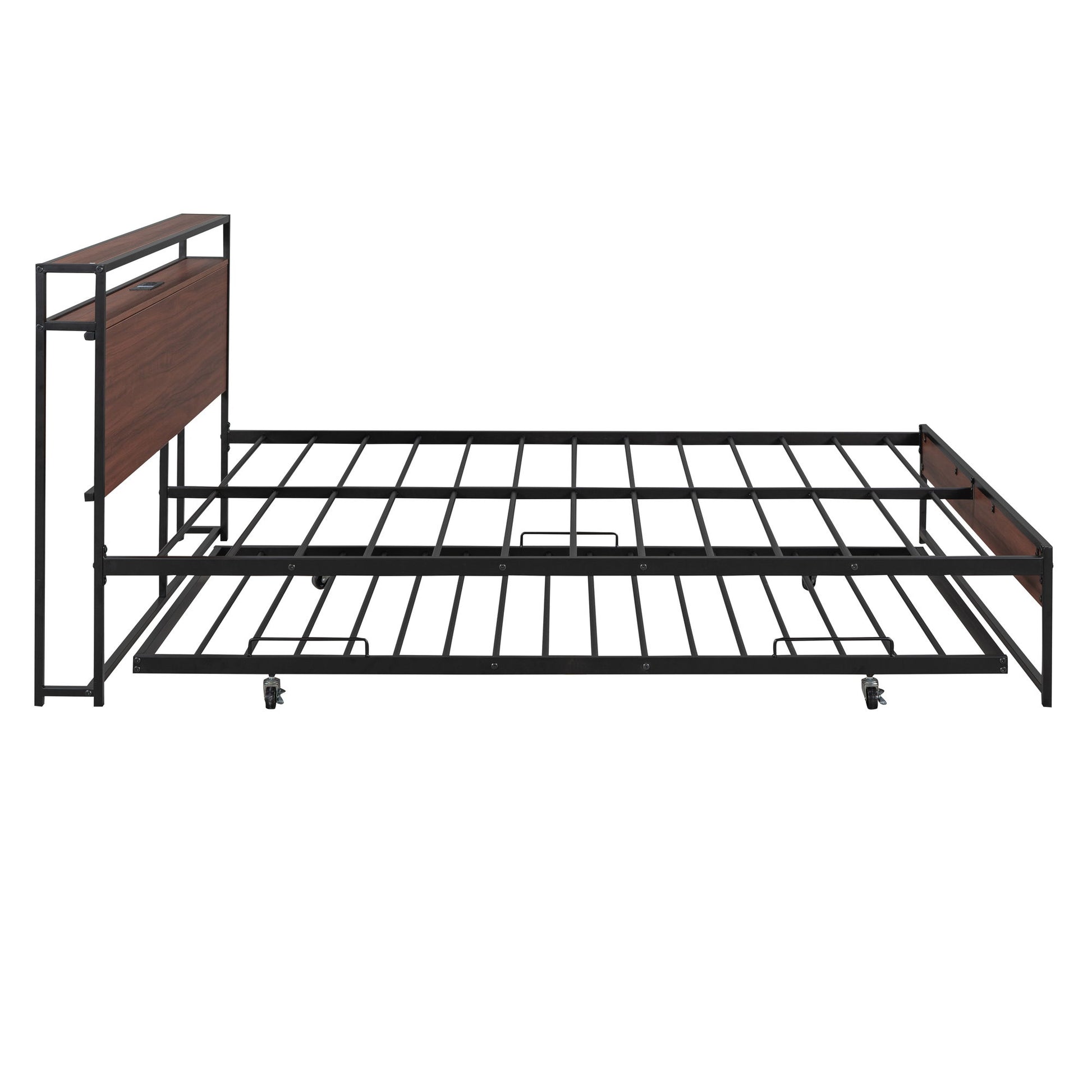 Platform Bed Frame With Trundle, USB Ports And Slat Support, No Box Spring Needed - The Sleep Loft - Online Mattress Showroom NYC